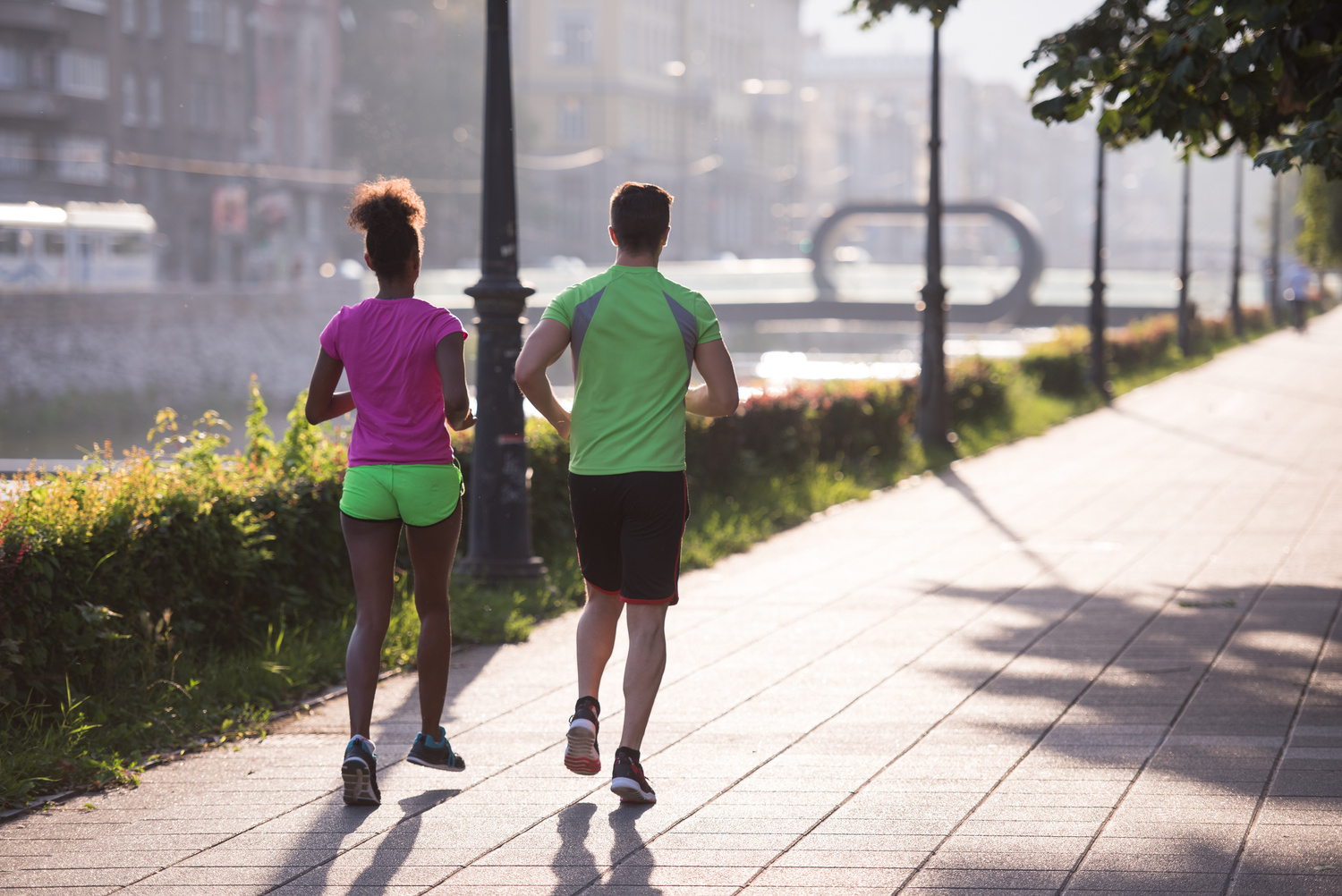 Man and Woman Jogging